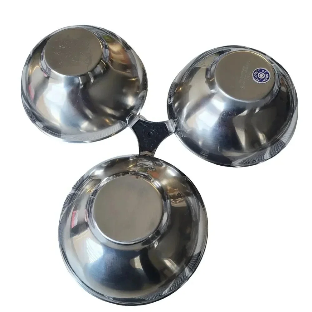Vintage MCM International Stainless 3 Section Tidbit Nut Tray Japan Entertaining